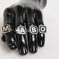 Silver Tone Brass Lettering Set 5 Pieces Adjustable Ring