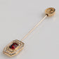 Rhinestone Embellished Sterling Silver Collar Brooch Pin