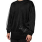 Black Polyester Pullover Sweatshirt Sweater