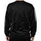 Black Polyester Pullover Sweatshirt Sweater