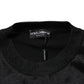 Black Polyester Pullover Sweatshirt Sweater
