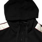 Black Cotton Plaque Track Cardigan Sweater