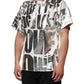 White Metallic Print Cotton CrewNeck T-shirt