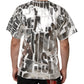 White Metallic Print Cotton CrewNeck T-shirt
