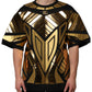 Black Metallic Print Nylon Crewneck T-shirt