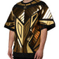 Black Metallic Print Nylon Crewneck T-shirt