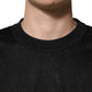 Black Polyester Pullover Sweatshirt Sweater