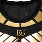 Black Metallic Print Nylon Crewneck T-shirt