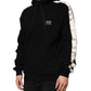 Black Cotton Plaque Track Cardigan Sweater