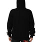 Black Cotton Plaque Track Cardigan Sweater
