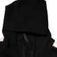 Black Cotton Plaque Track Cardigan Sweater