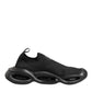 Black Slip On Wave Low Top Men Sneaker Shoes