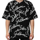 Black Logo Print Cotton Crew Neck  T-shirt