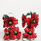 White Red Floral Detailing Sandals Shoes