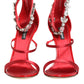 Red Satin Crystals Keira Sandals Heels Shoes