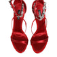 Red Satin Crystals Keira Sandals Heels Shoes