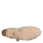 Gold Jacquard Crystal Mary Janes Pumps Shoes