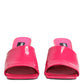 Pink Open Toe Block Heel Mules Sandals Shoes