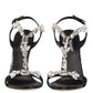 Black Keira Crystals Heels Sandals Shoes
