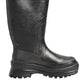 Metallic Black Pull On Rain Boots Men Shoes