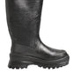 Metallic Black Pull On Rain Boots Men Shoes