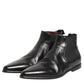 Black Chelsea Slip On Men Ankle Boots Shoes