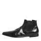 Black Chelsea Slip On Men Ankle Boots Shoes