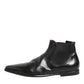 Black Chelsea Slip On Men Ankle Boots Shoes
