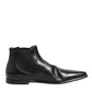 Black Chelsea Slip On Men Ankle Boots Shoes