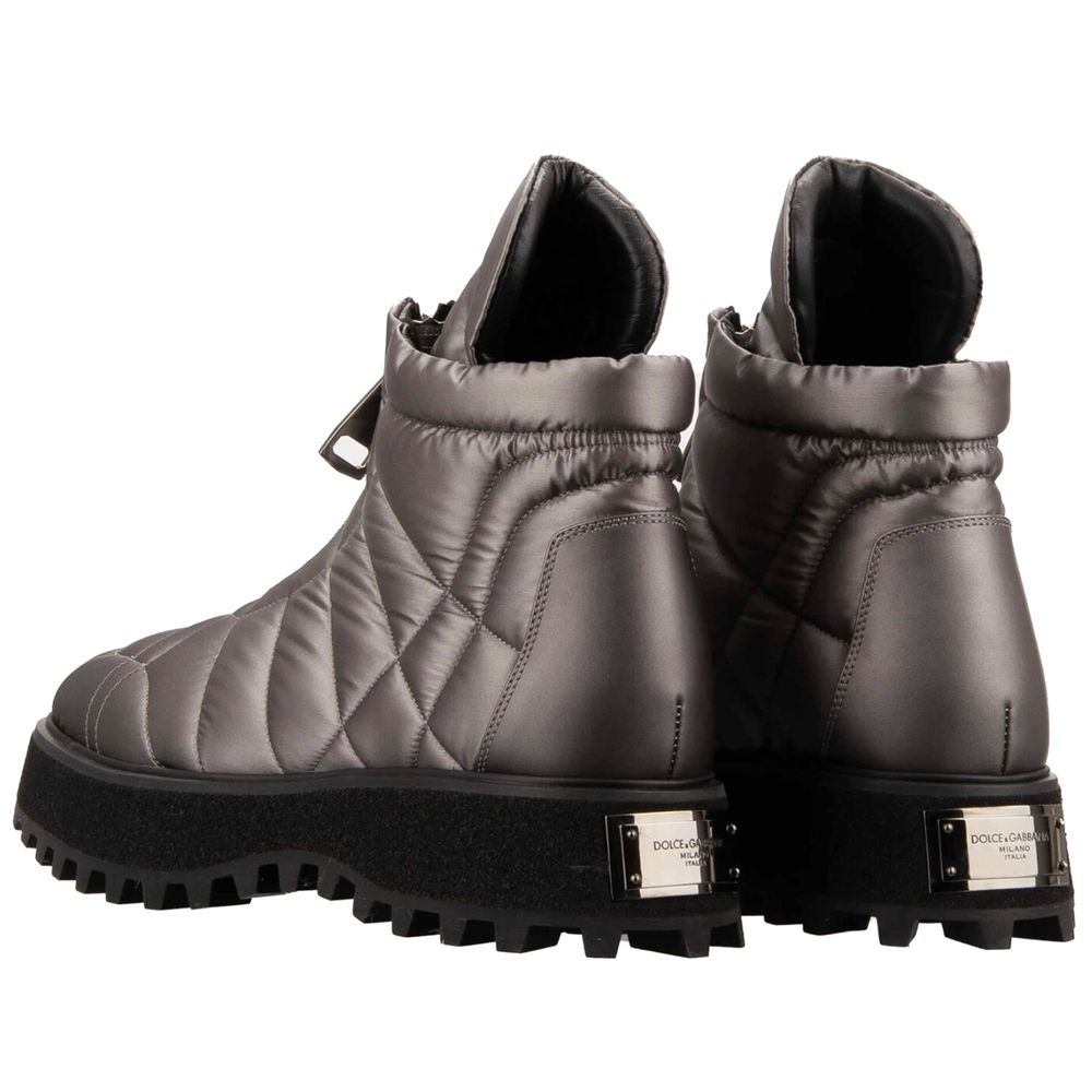 Gray Nylon Men Boot