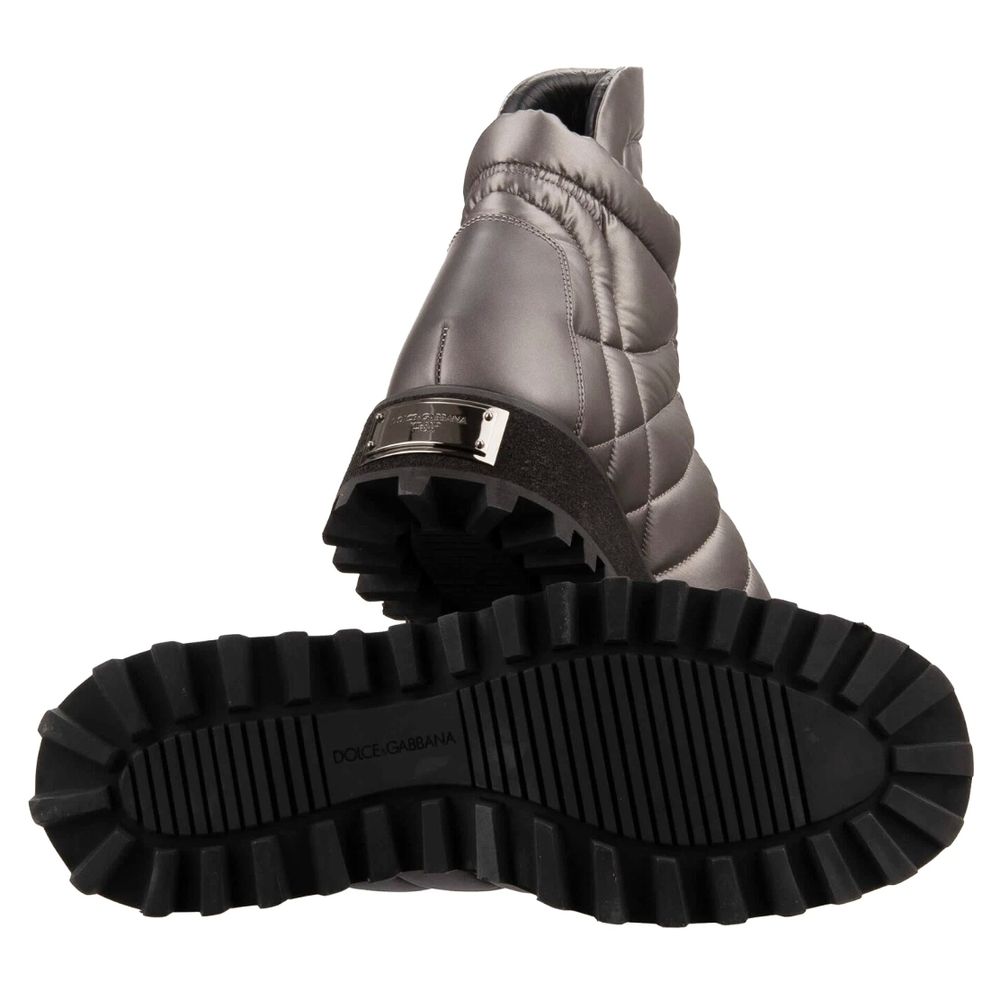 Gray Nylon Men Boot