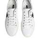 White Crown Bee Leather Low Top Sneakers Shoes