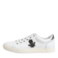 White Crown Bee Leather Low Top Sneakers Shoes