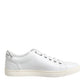 White Crown Bee Leather Low Top Sneakers Shoes