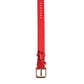 Red Exotic Leather Gold Tone Metal Buckle Women Armband