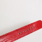 Red Exotic Leather Gold Tone Metal Buckle Women Armband