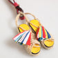 Red Yellow Mini Espadrille Style Charm Keychain Keyring