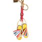 Red Yellow Mini Espadrille Style Charm Keychain Keyring