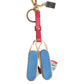 Red Yellow Mini Espadrille Style Charm Keychain Keyring