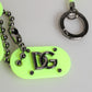 Green Springy Key Holder DG Logo Men's Keychain Keyring