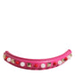 Pink Embellished Leather Bag Handle Women Shoulder Strap