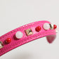 Pink Embellished Leather Bag Handle Women Shoulder Strap
