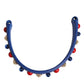 Blue Embellished Leather Bag Handle Women Shoulder Strap