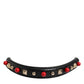 Black Embellished Leather Bag Handle Women Shoulder Strap