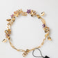 Gold Brass Logo Detail Floral Fashion Jewelry Necklace