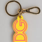 Yellow Rubber Gold Tone Metal DG Logo Keyring Keychain