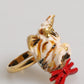 Gold Brass Resin Beige Dog Pet Accessory Ring