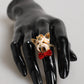 Gold Brass Resin Beige Dog Pet Accessory Ring