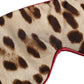 Brown Leopard Print Silk Women Accessory Sleep Eye Mask