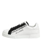 Black White Leather Portofino Sneaker Shoes